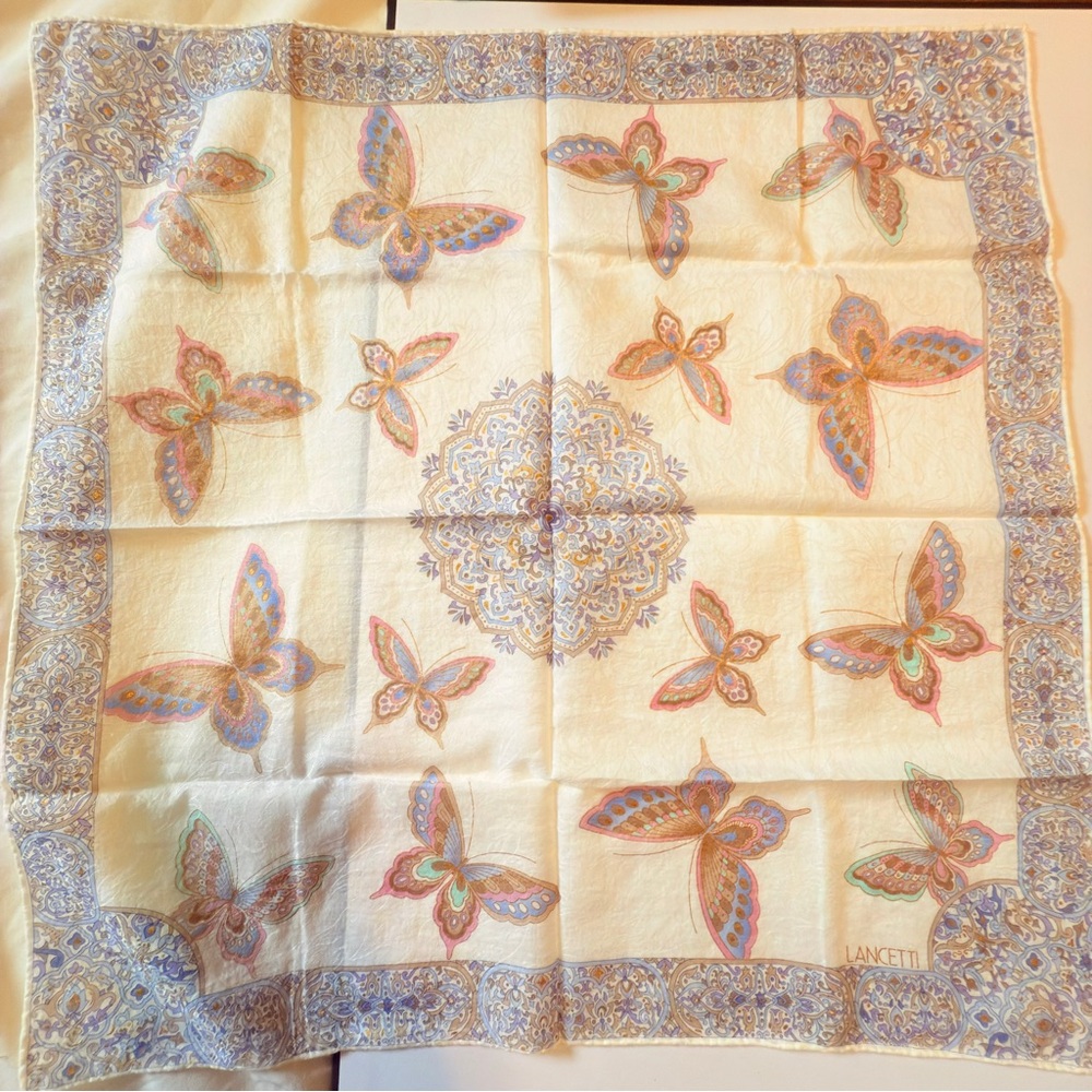 LANCETTI Butterfly Print Scarf